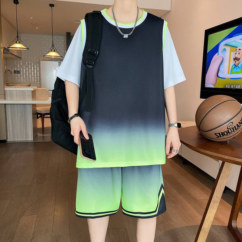 HGHG-B002 black green (top+shorts)